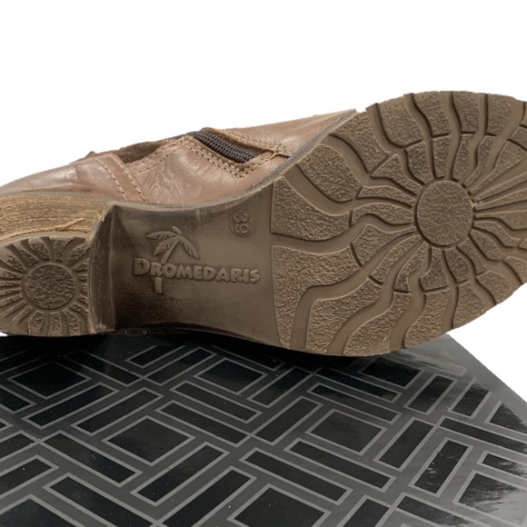 Brown Leather Cowboy Ankle Boots Size 39 - Picture 4 of 5